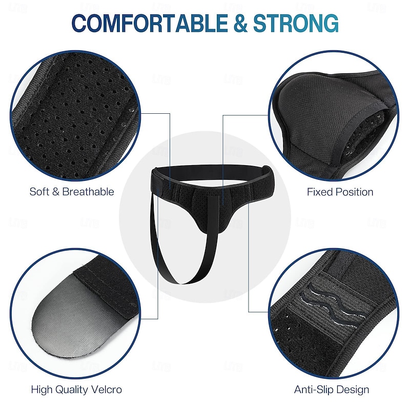 Hernia Belt for Men Women  Left/Right Side Inguinal Hernia Support with Removable Compression Pads, Black4