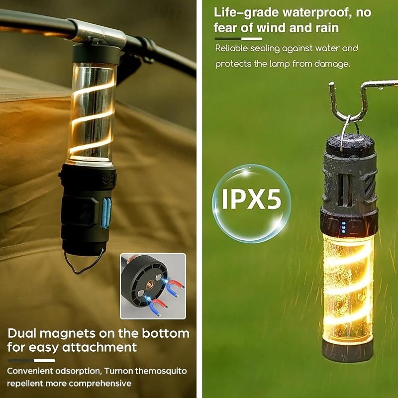 Portable Mosquito Repeller with Camping Light – Rechargeable Magnetic Mosquito Repellent Lamp for Fishing, Hiking, and Tents4