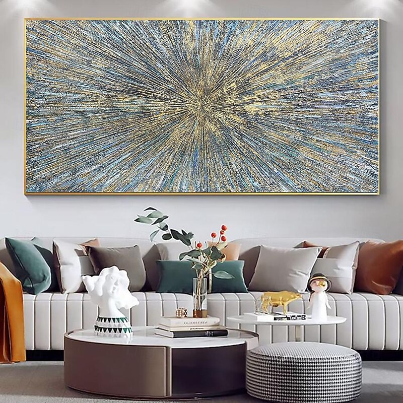 Handmade Oil Painting Canvas Wall Art Decoration Gold Light Abstract Texture Living Room for Home Decor Rolled Frameless Unstretched Painting2