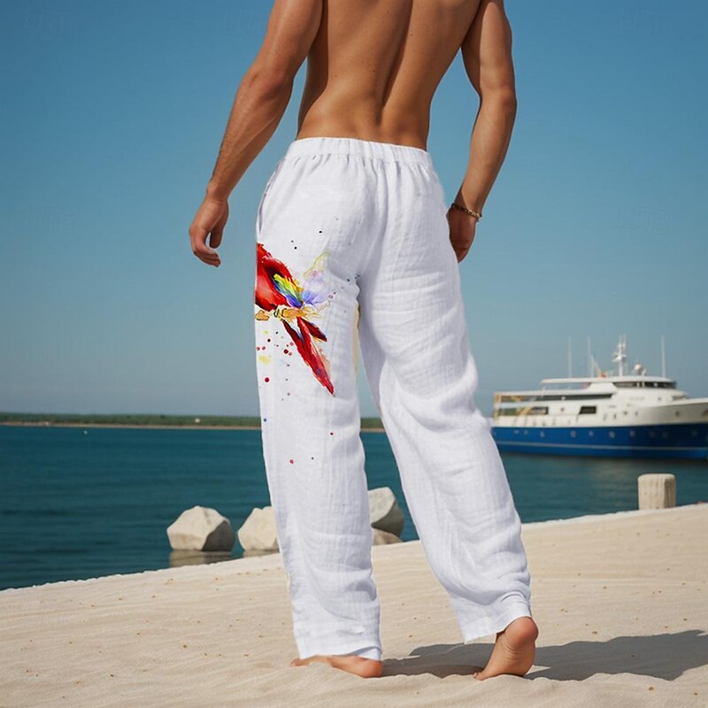 Men's Hawaiian Plaid / Check Pants Trousers 3D Print Outdoor Holiday Vacation Summer Relaxed Fit Micro-elastic2