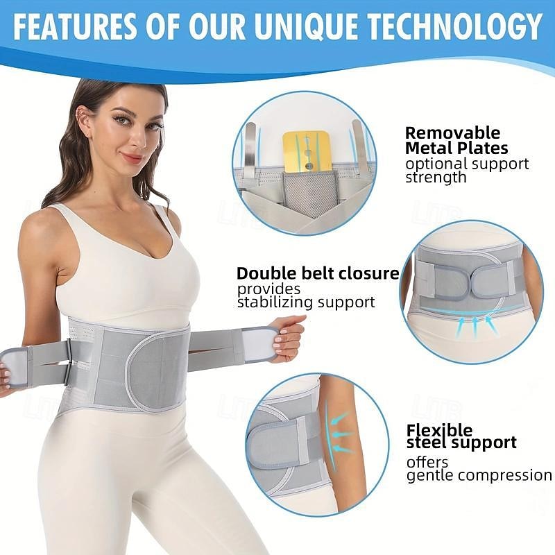 Back Brace For Lower Back - Back Support Belt For Women & Men For Herniated Disc, Sciatica, Removable Stays For Lower Back Support With 2 Different Hardness Sets2