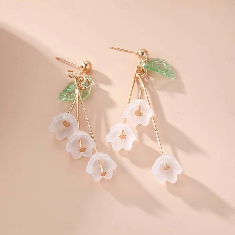 1 Pair Stud Earrings Drop Earrings For Women's Wedding Party Evening Date Alloy Fancy Fashion Petal2
