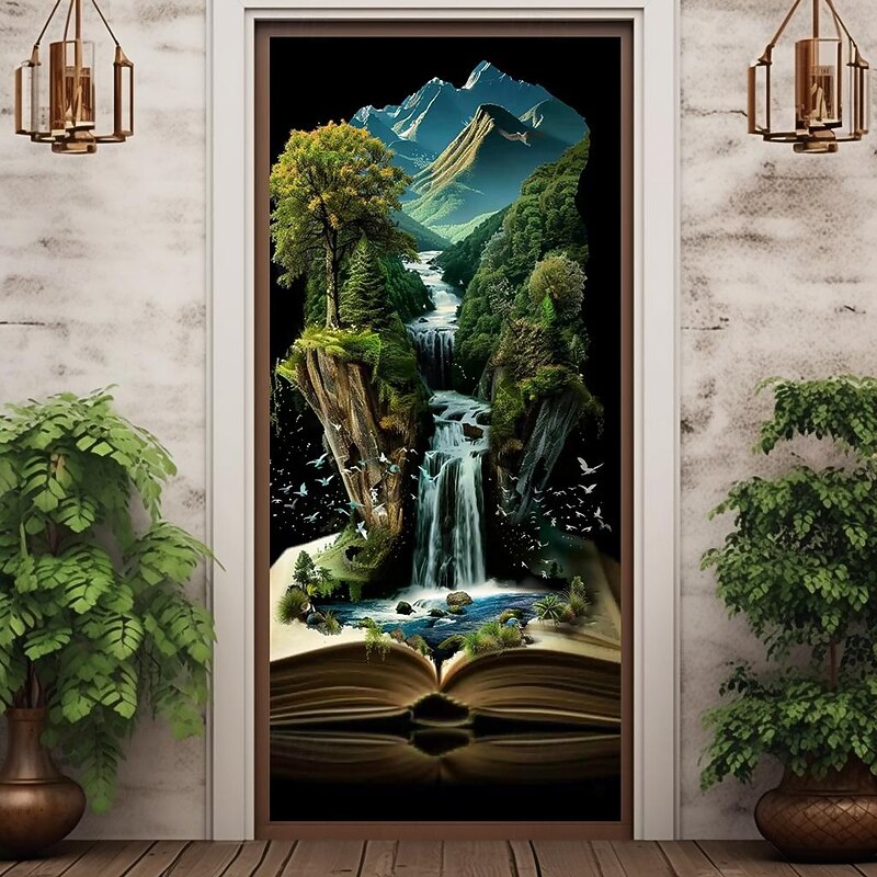 Magic Bottle Door Covers Mural Decor Door Tapestry Door Curtain Decoration Backdrop Door Banner Removable for Front Door Indoor Outdoor Home Room Decoration Farmhouse Decor Supplies3