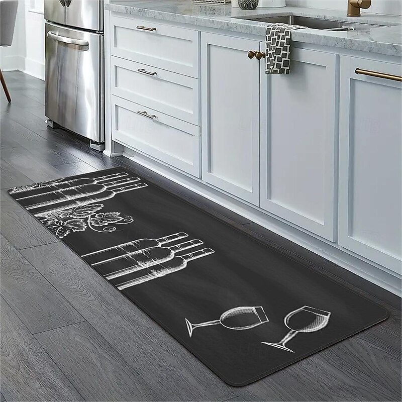Wine Glasses Area Rug Kitchen Rug Mat Non-Slip Oil Proof Floor Mat Livingroom Rug Indoor Outdoor Mat Bedroom Decor Bathroom Mat Entrance Rug Door Mat3