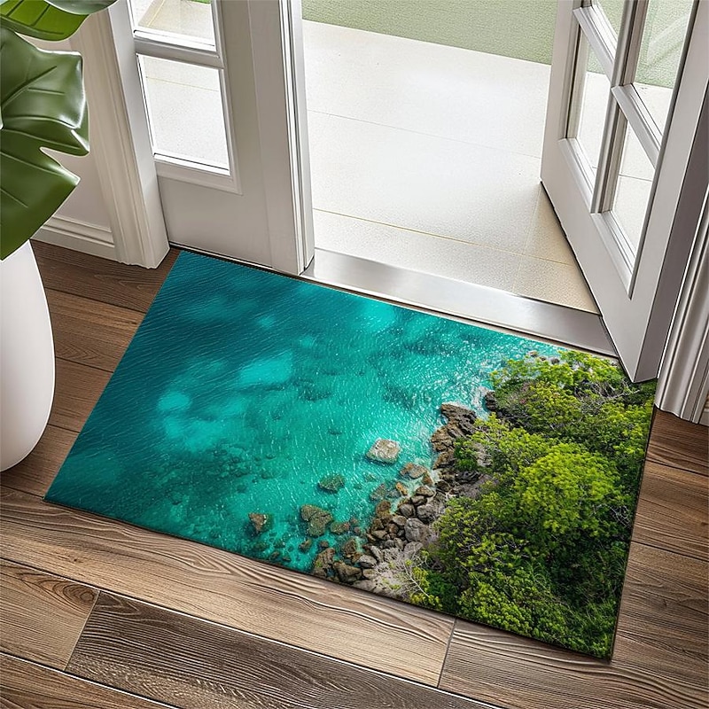 Beach View Doormat Kitchen Mat Floor Mat Non-Slip Area Rug Oil Proof Rug Indoor Outdoor Mat Bedroom Decor Bathroom Mat Entrance Rug3
