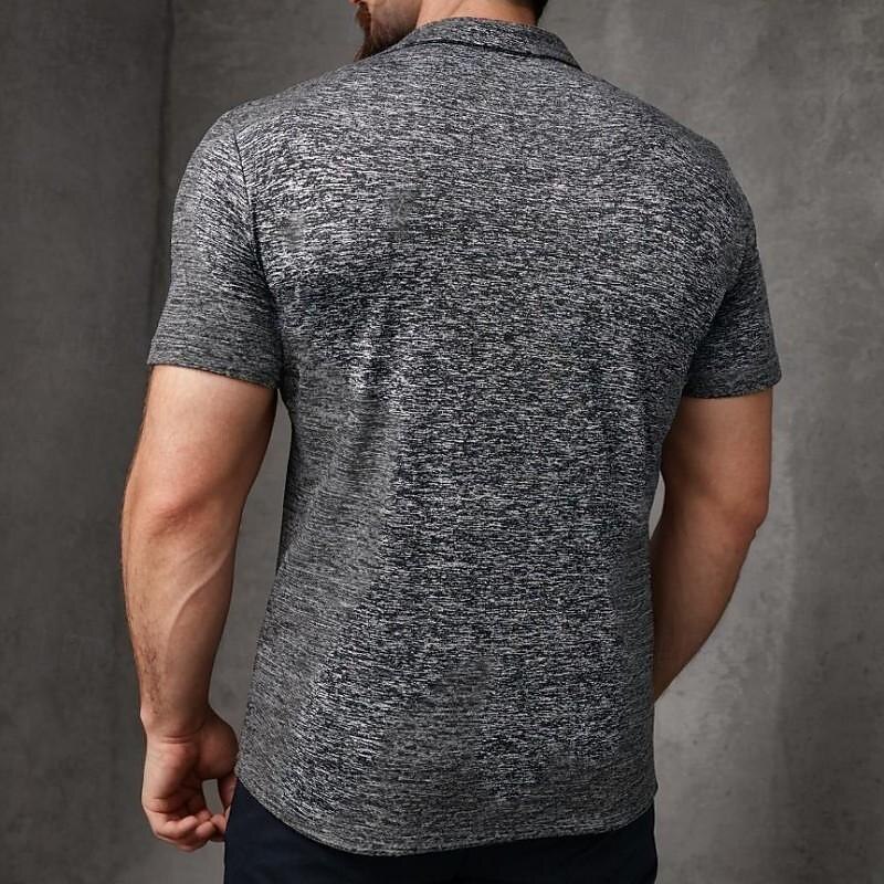 Men's Sport Polo Golf Shirt Casual Holiday Lapel Quarter Zip Short Sleeve Fashion Basic Plain Quarter Zip Summer Regular Fit Dark Gray Blue Green Sport Polo2