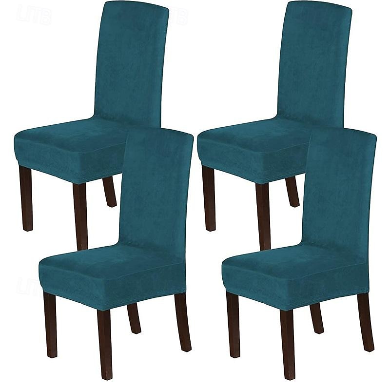 2 Pcs Velvet Dining Chair Slipcovers Stretch Dining Chair Slipcovers Set Of 2 Parson Chair Covers Chair Protectors Dining Slipcovers Washable Strong Thick