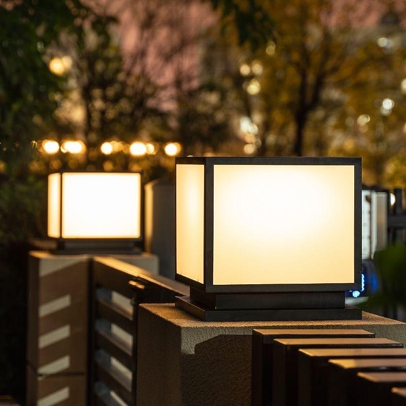 Column Lamp Waterproof Exterior Post Light Fixtures,Pillar Lights Outdoor, IP65 Square Pillar Lights Outdoor Waterproof Aluminum Glass Post Light Fixtures Exterior Pillar Lights Villa Garden Villa Out4