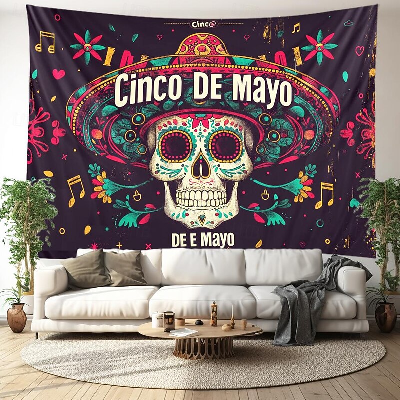 Cinco de Mayo Mexico Hanging Tapestry Wall Art Large Tapestry Mural Decor Photograph Backdrop Blanket Curtain Home Bedroom Living Room Decoration