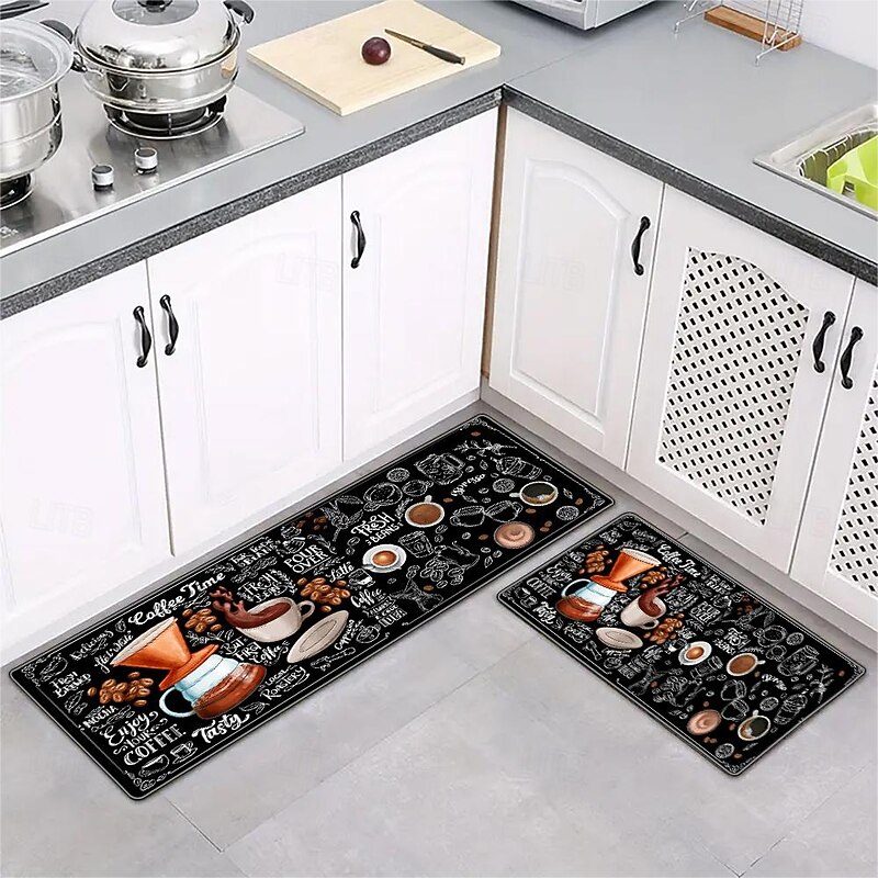 Coffee Area Rug Kitchen Mat Non-Slip Oil Proof Floor Mat Livingroom Rug Indoor Outdoor Mat Bedroom Decor Bathroom Mat Entrance Rug Door Mat