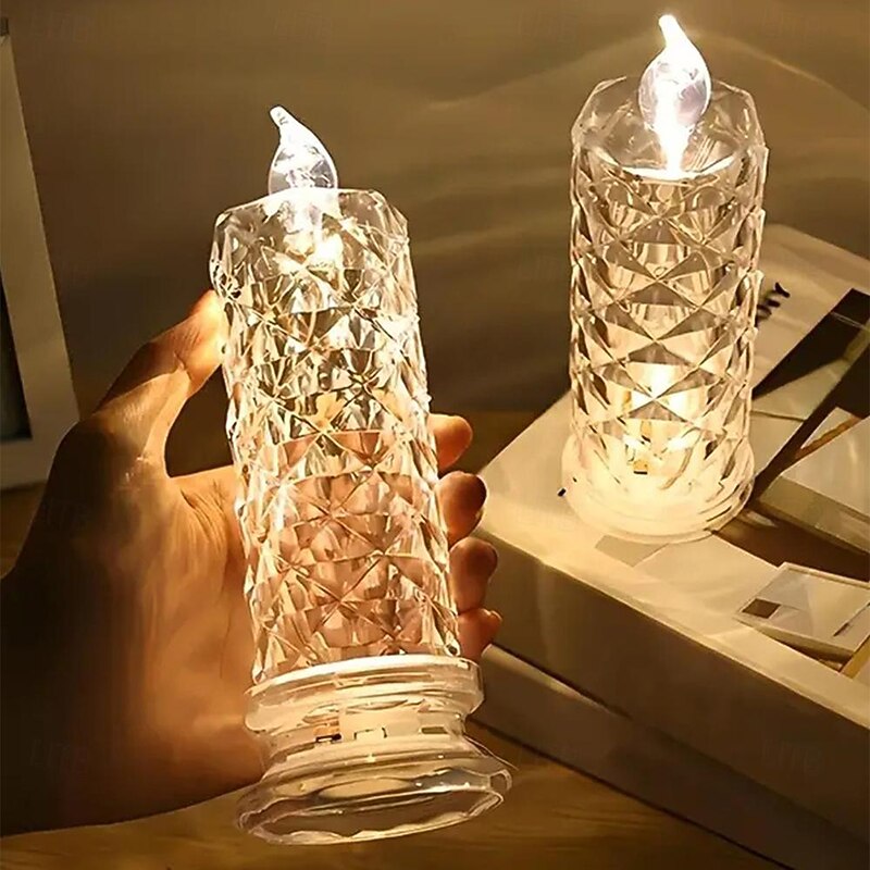 LED Electronic Simulation Candle Lamp, Valentines Rose Pattern Perfect for Anniversary Gift, Eid, Birthday & Wedding Decoration3