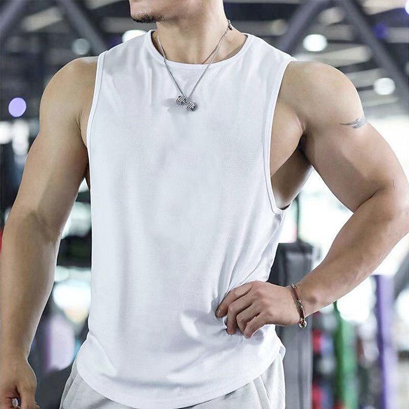 Men's Tank Top Vest Top Undershirt Sleeveless Shirt Sleeveless Round Spring & Summer Plain Fashion Designer Basic Vacation Street Going out Black White Navy Blue Top Tee for Men