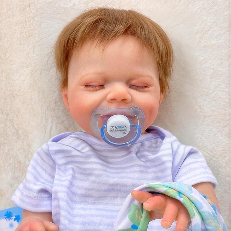 18 inch Reborn Doll Baby & Toddler Toy Reborn Toddler Doll Doll Reborn Baby Doll Baby Baby Boy Baby Girl Reborn Baby Doll April Newborn lifelike Gift Hand Made Non Toxic Vinyl W-03 with Clothes and3