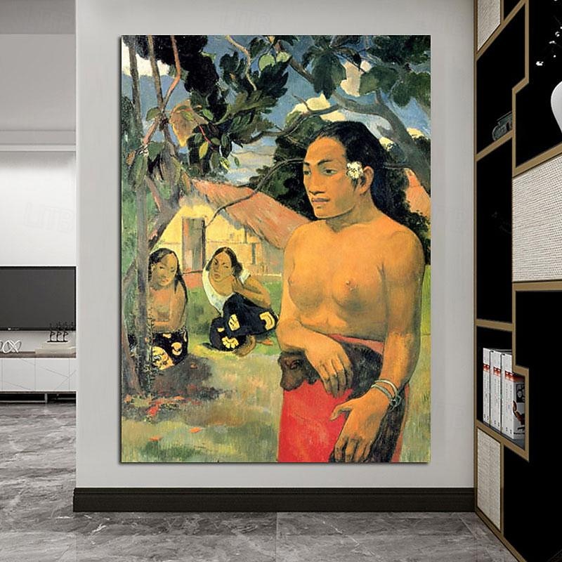 Paul Gauguin oil painting Handmade Hand Painted Oil Painting Wall Famous Abstract Paul Gauguin Vintage Nude Portrait Painting Home Decoration Decor Rolled Canvas No Frame Unstretched