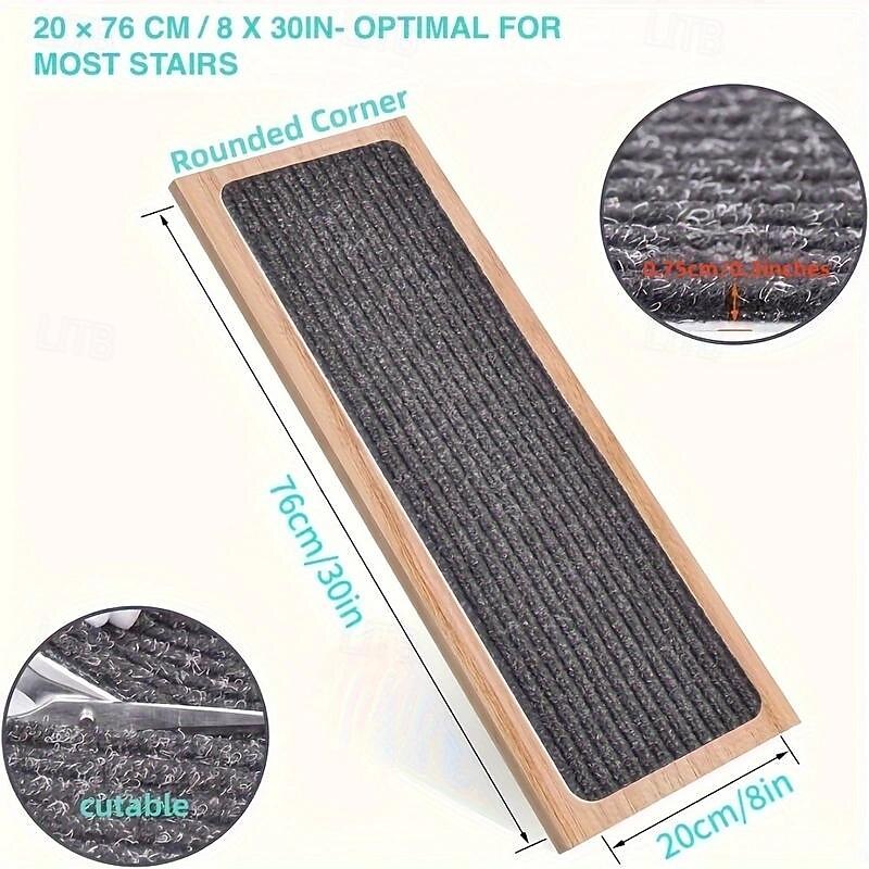 Non-Slip Carpet Stair Treads, Non-Skid Safety Rug, Slip Resistant Indoor Runner For Elders And Pets With Reusable Adhesive4