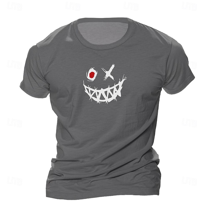 Men's Grimace Emoji Face T Shirt Short Sleeve T shirt 3D Print Crew Neck Shirt Fashion Designer Athleisure Street Casual Daily Black Blue Green Summer Spring Clothing Apparel S M L XL XXL XXXL