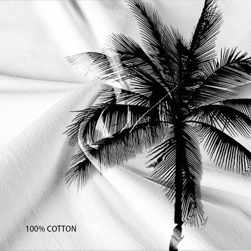 Men's Tank Top Vest Top Undershirt Short Sleeve Crew Neck Spring & Summer Graphic Coconut Tree Fashion Hawaiian Casual Print Street Daily Beach White Top Tee for Men3