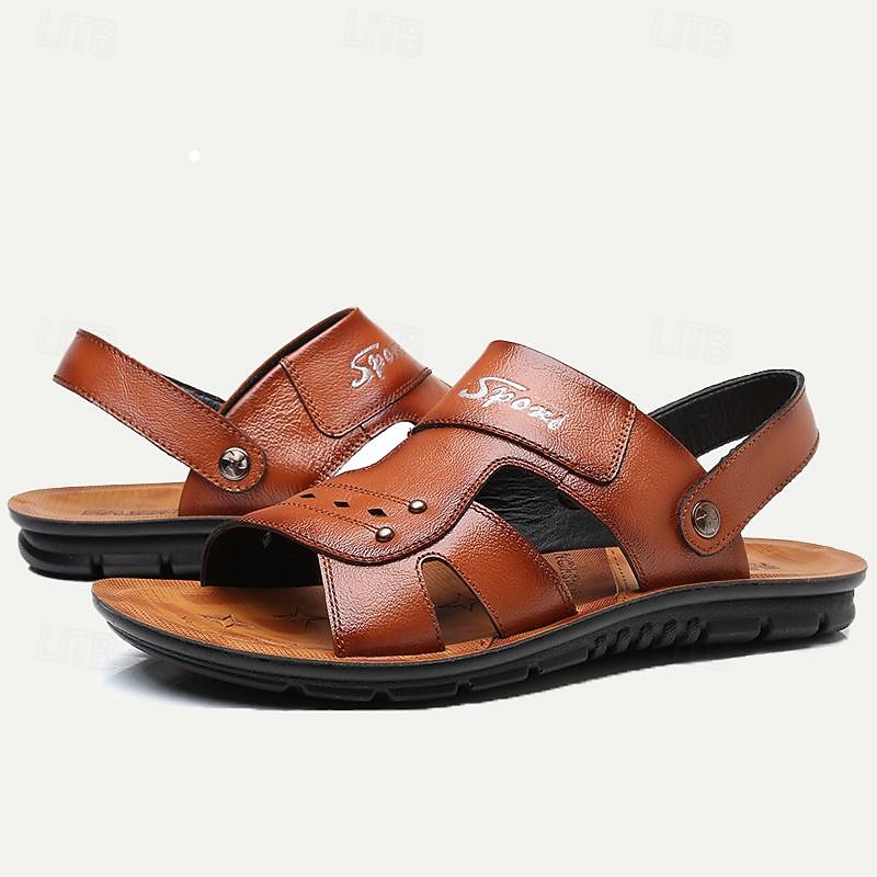 Men's Brown Leather Sport Sandals with Adjustable Strap – Comfortable and Durable for Outdoor Activities and Casual Wear4