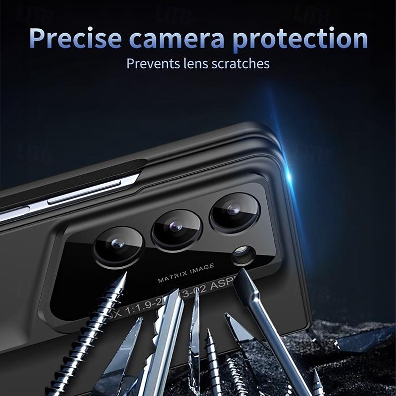 Phone Case For Samsung Galaxy Z Fold 7 Z Fold 6 Z Fold 5 Z Fold 4 Flip Cover with Screen Protector Camera Lens Protector Shockproof Retro PC2