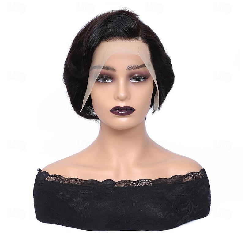 Pixie Cut Wig Straight Short Bob Wig Human Hair 13x4x1 T Part Pixie Cut Lace Front Wigs for Black Women2