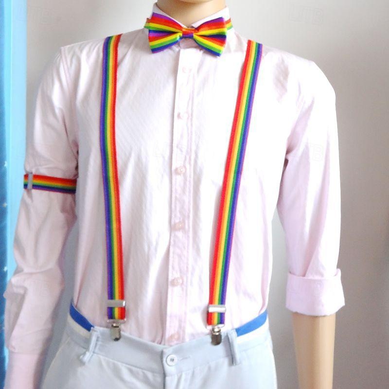 Adjustable Elastic Y Back Style Unisex Suspender With Strong Metal Clips LGBT LGBTQ Accessories Set Adults' Unisex Gay Lesbian Pride Parade Pride Month Festival Carnival4
