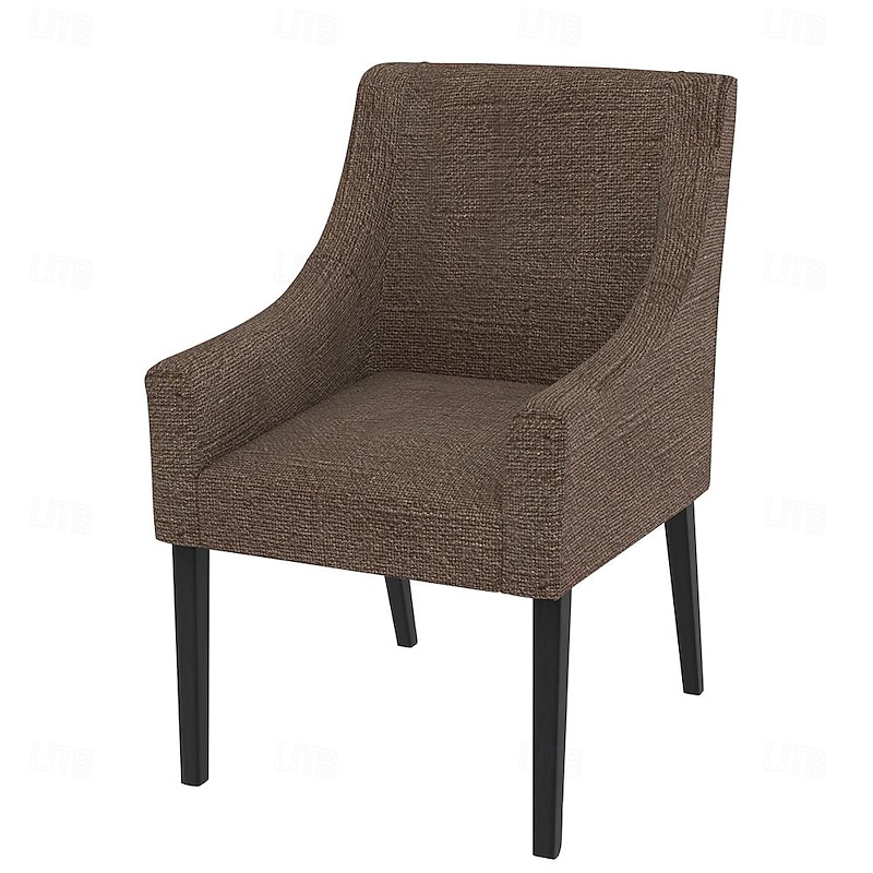 Linen Cotton Chair Cover with Armrests Solid Color Quilted Slipcovers SAKcover LITB PRIME cover 17