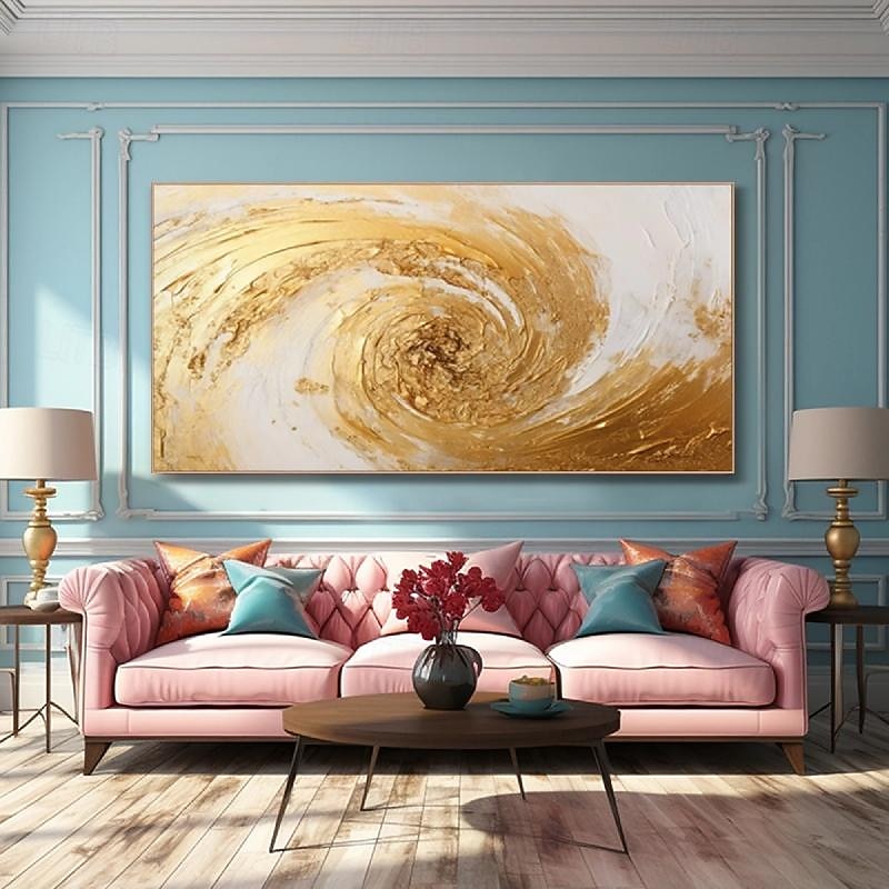 Original Gold Abstract Painting on Canvas 3D Textured Wall Art Boho Modern Canvas Art Living Room Decor Trendy Home Decor Hotel Art Piece2