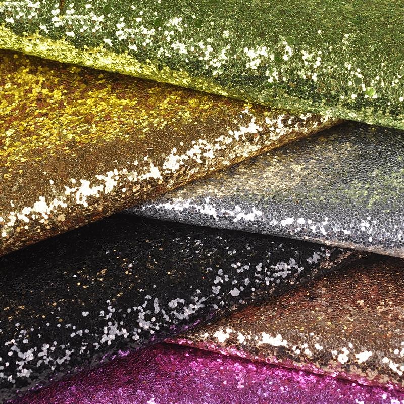 PU Large Glitter Gold Onion Powder Fabric Hexagonal Coarse Sand Sequins Shining Powder Artificial Leather Glitter Material 1*1.38m3