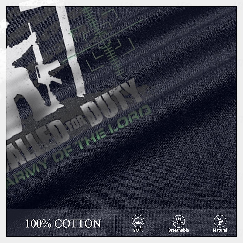 Men's Quotes & Sayings Cross Letter Print T Shirt Tee Top 100% Cotton Short Sleeve Graphic Shirt Black Dark Blue Comfortable Tee Street Sports Outdoor Fashion Designer Clothing3