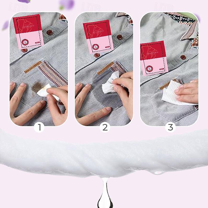 Stain Removal Wet Wipes Portable Emergency Quick and Convenient Emergency Stain Remover Wet Wipes for Clothes, Non-Wash, Gentle on Fabrics4