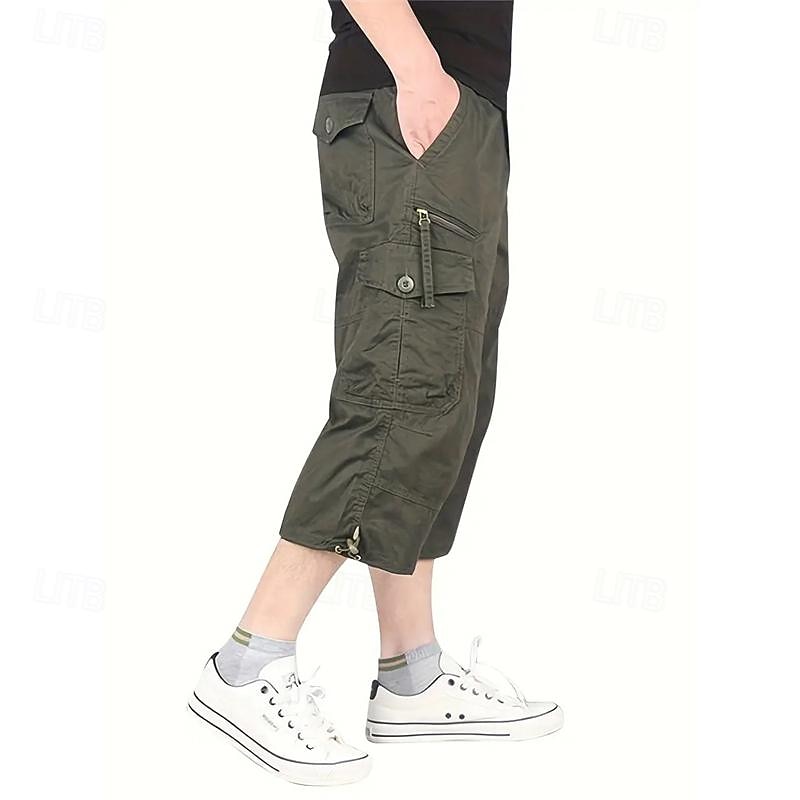 Men's Tactical Shorts Cargo Shorts Shorts Hiking Shorts Buttons Multi Pocket Plain Wearable Short Outdoor Daily Going out Fashion Classic Black Army Green4