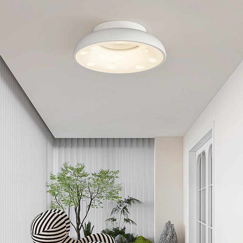 Close to Ceiling Lights Creative White Ceiling Light LED Flush Mount Ceiling Lamp, Simple Modern Dimmable Lighting Fixtures for Dining Room Hallway Living Room Bedroom Porch