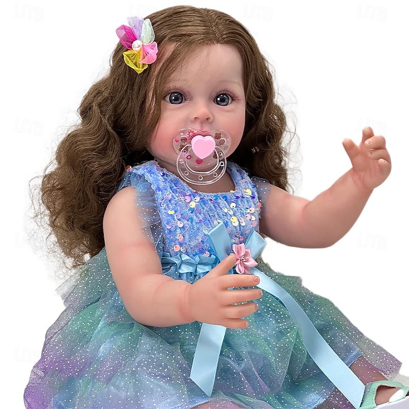 22 inch Reborn Doll Baby & Toddler Toy Reborn Toddler Doll Doll Reborn Baby Doll Baby Baby Girl Reborn Baby Doll Newborn lifelike Gift Hand Made Non Toxic Vinyl W-2189 with Clothes and Accessories