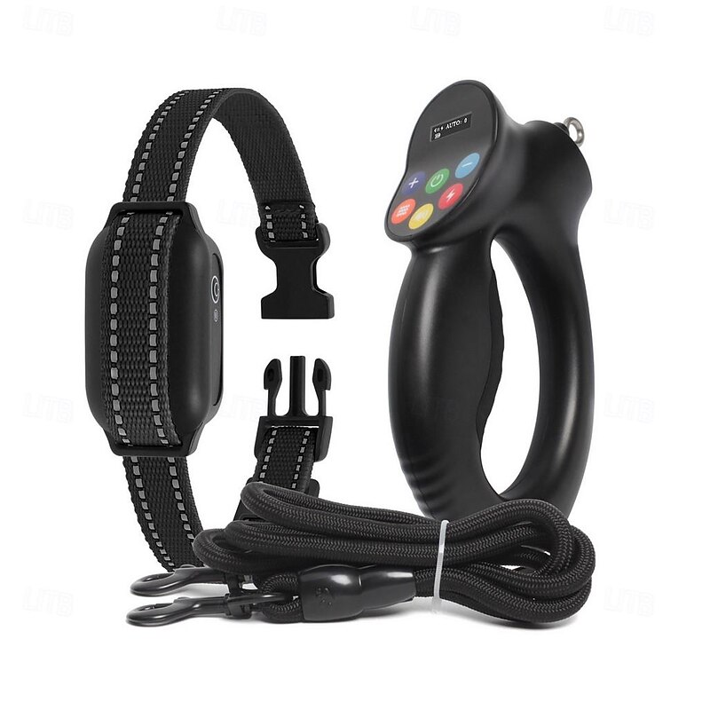 2 In 1 Function Dog Training Collar & Anti Tugging Pulling Dog Leash IPX7 Waterproof &Training Beep Vibration Shock 9 Level Collar