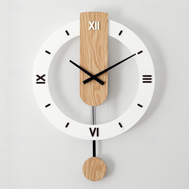 Creative Fashion Quartz Clock Scandinavian Silent Swing Clock 40 cm Wall Clock Living Room Mute Modern Simple Clock Restaurant