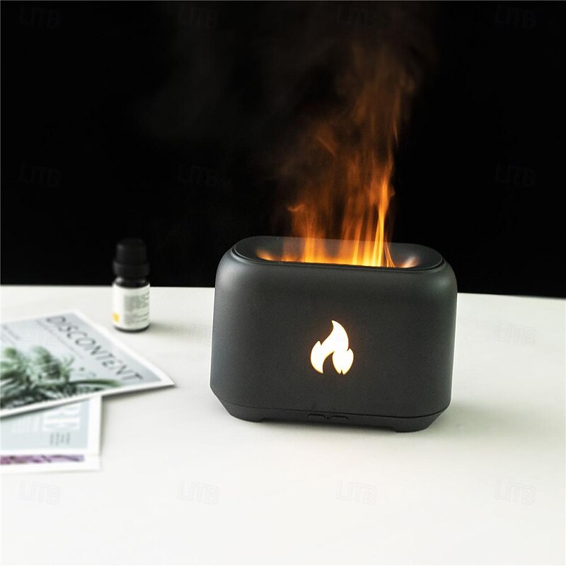 LED Smart Light Volcano Air Humidifier Flame Aroma Humidifier Crystal Salt Rock Fire Lamp Aroma Smell Device Essential Oil Diffuser for Home4