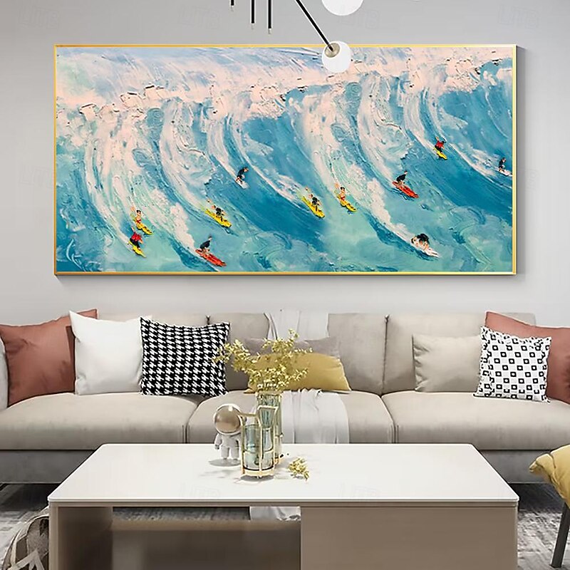 Mintura Handmade Surfing Oil Paintings On Canvas Large Wall Art Decoration Modern Abstract Seascape Picture For Home Decor Rolled Frameless Unstretched Painting2