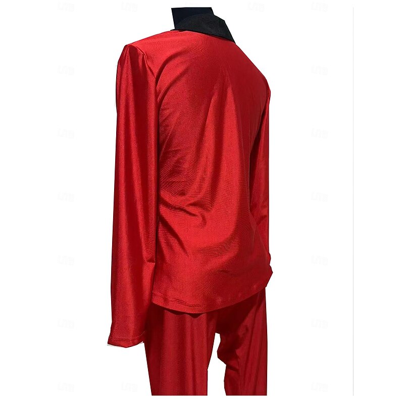 Figure Skating Jacket with Pants Men's Boys Ice Skating Jacket Outfits Bottoms Red Spandex Micro-elastic Training Skating Wear Classic Long Sleeve Ice Skating Figure Skating3