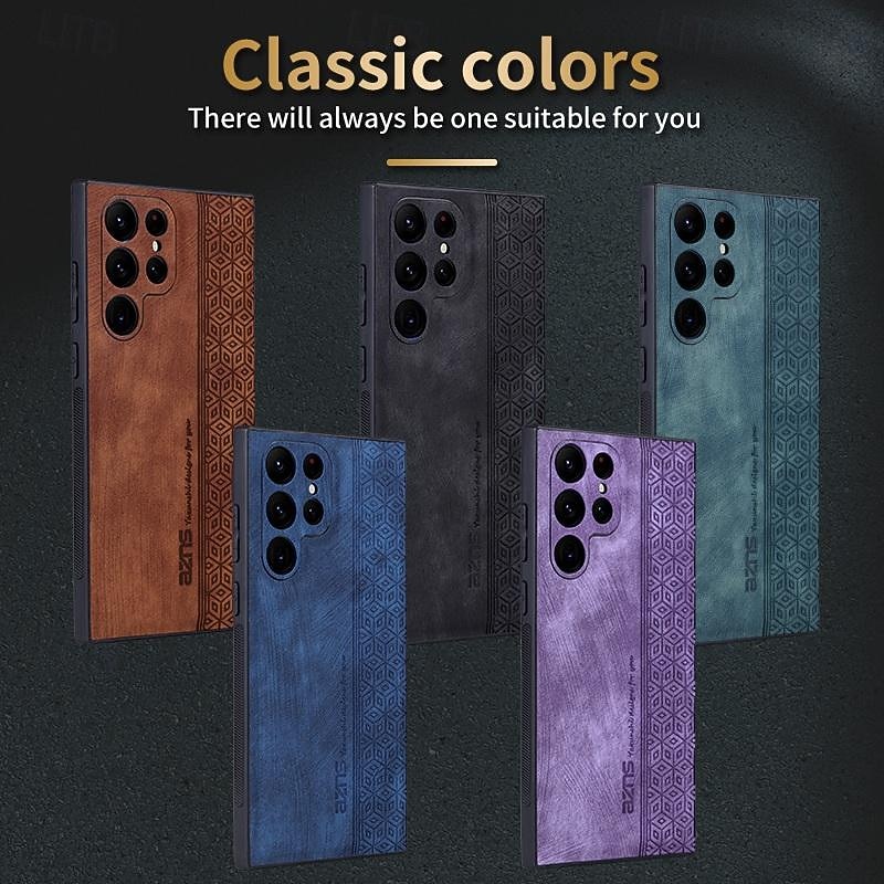 Phone Case For Samsung Galaxy S25 S24 S23 S23 FE S22 S21 Ultra Plus A55 5G A35 5G A25 A15 Back Cover Non-Yellowing Warm Shockproof Retro TPU PU Leather