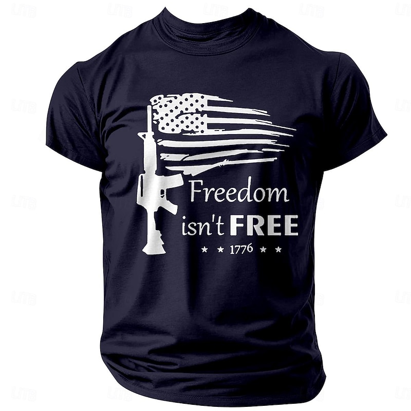 Veterans Day Men's Patriot Patriotic Veteran Letter T shirt Tee Top Cotton Short Sleeve Graphic Shirt Black White Army Green Comfortable Tee Street Fashion Designer2