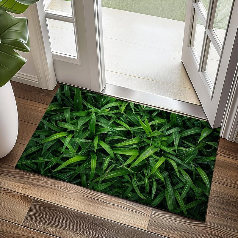 Green Grass Doormat Kitchen Mat Floor Mat Non-Slip Area Rug Oil Proof Rug Indoor Outdoor Mat Bedroom Decor Bathroom Mat Entrance Rug2