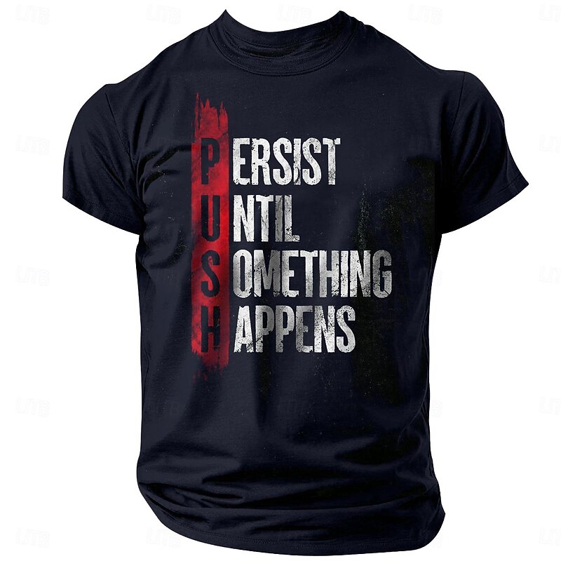 Men's Quotes & Sayings Letter Print T Shirt Tee Top 100% Cotton Short Sleeve Graphic Shirt Black Dark Blue Dark Gray Comfortable Tee Street Sports Outdoor Fashion Designer Clothing3
