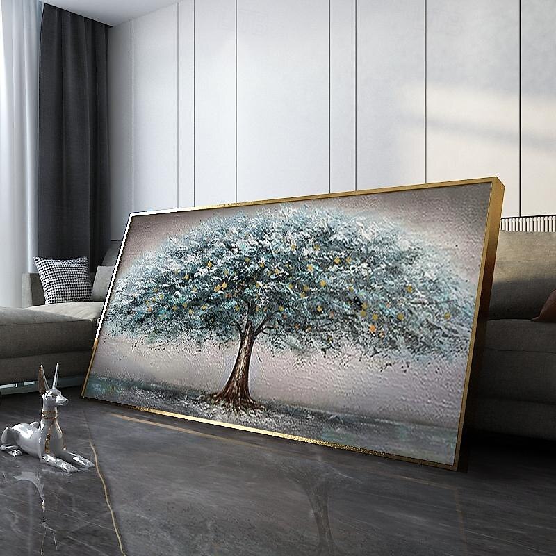 3D Hand Painted Canvas Flower Art painting hand painted Abstract Landscape Texture Oil Painting Tree Planting wall Painting Bedside Painting Bedroom Art Spring decor No framed3