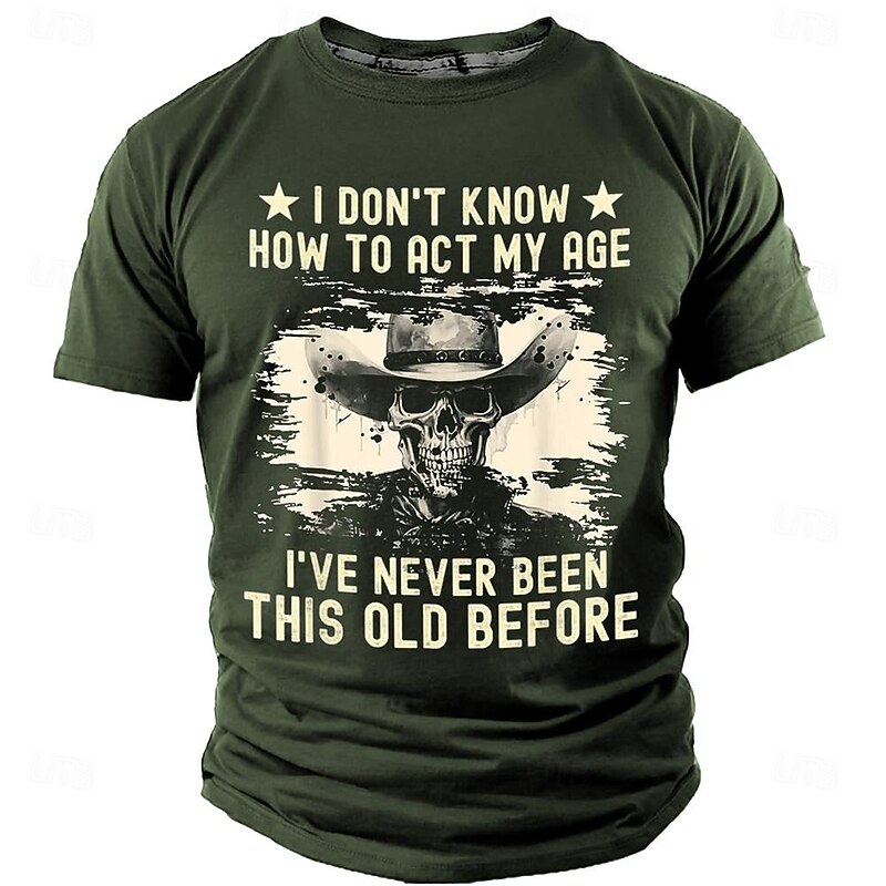 Men's Graphic American Flag Old Man T Shirt Short Sleeve T shirt 3D Print Crew Neck Shirt Retro Vintage Casual Street Style Sports Outdoor Holiday Going out Black Navy Blue Green Spring & Summer4