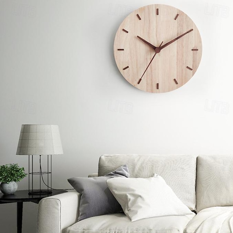 Wood Wall Clock Modern Kitchen Creative Wall Watch Wall Clock Room Wall Decor Home Living Room Decoration 30 CM