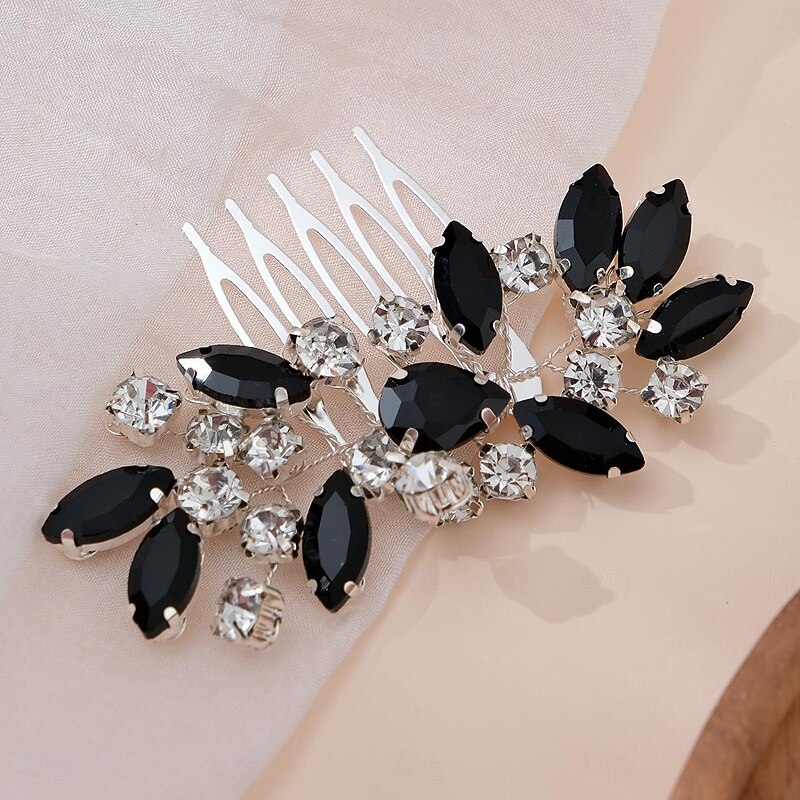 Hair Combs Headdress Headpiece Rhinestone Alloy Wedding Cocktail Vintage Luxury With Rhinestone Splicing Headpiece Headwear4