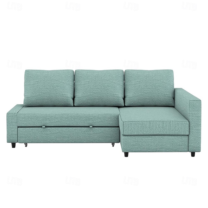 Linen Sofa Cover with Storage Solid Color Quilted Cotton and Linen Slipcovers FRIHETcover LITB PRIME cover 6