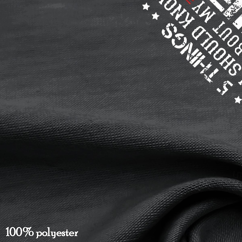 Men's T-Shirt Funny My Wife Graphic Short Sleeve '5 Things You Should Know' About My Crazy Queen with Anger Issues Husband Gift3