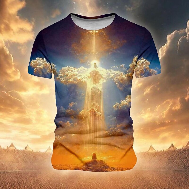 Men's Graphic T Shirt Short Sleeve T shirt 3D Print Crew Neck Shirt Casual Street Style Holiday Going out Black Orange Brown Spring & Summer Clothing Apparel S M L XL XXL 2XL 3XL2