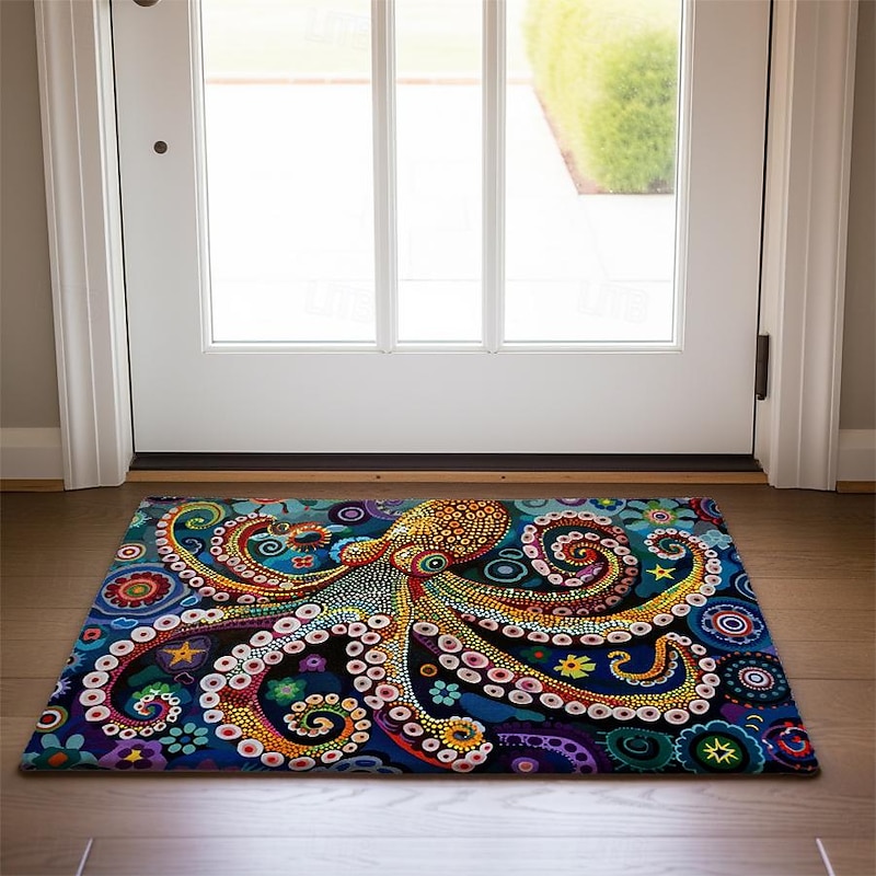 Octopus Doormat Kitchen Mat Floor Mat Non-Slip Area Rug Oil Proof Rug Indoor Outdoor Mat Bedroom Decor Bathroom Mat Entrance Rug2